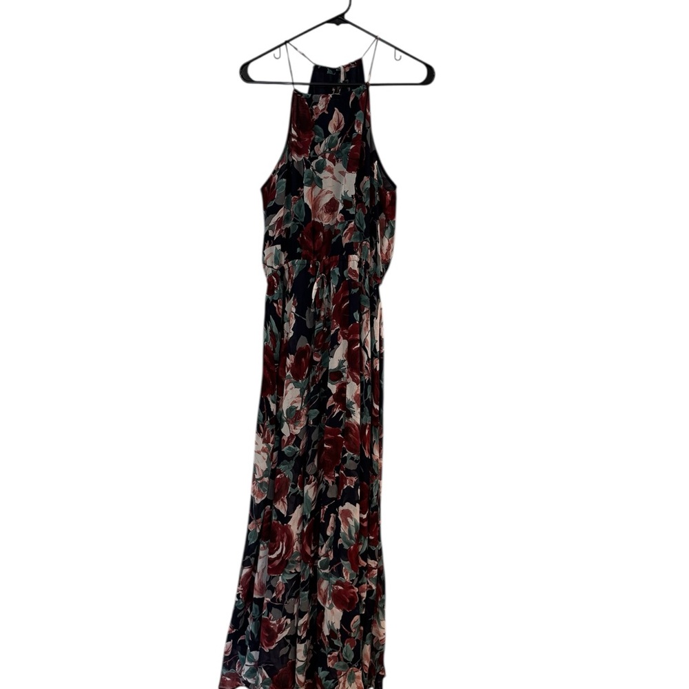 Vici Pink Red Halter Maxi Sundress